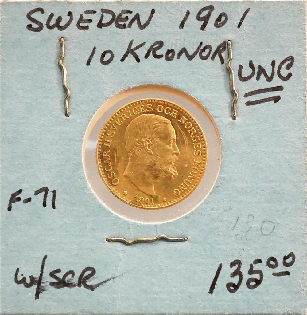 SWEDISH OSCAR II 1901 10-KRONOR