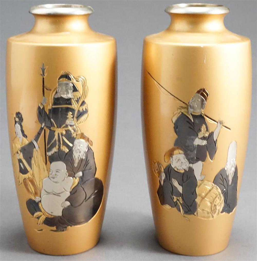 TWO JAPANESE GOLD FINISH METAL 328493
