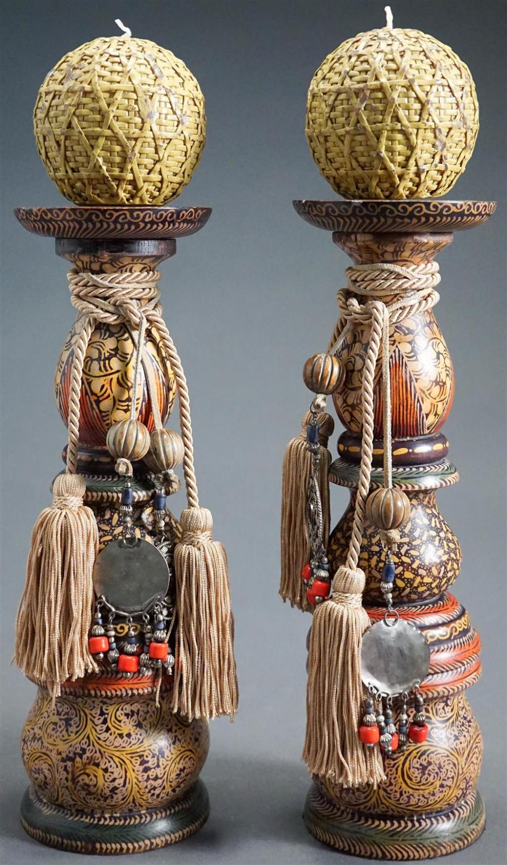 PAIR OF ORIENTALIST STYLE DECORATED