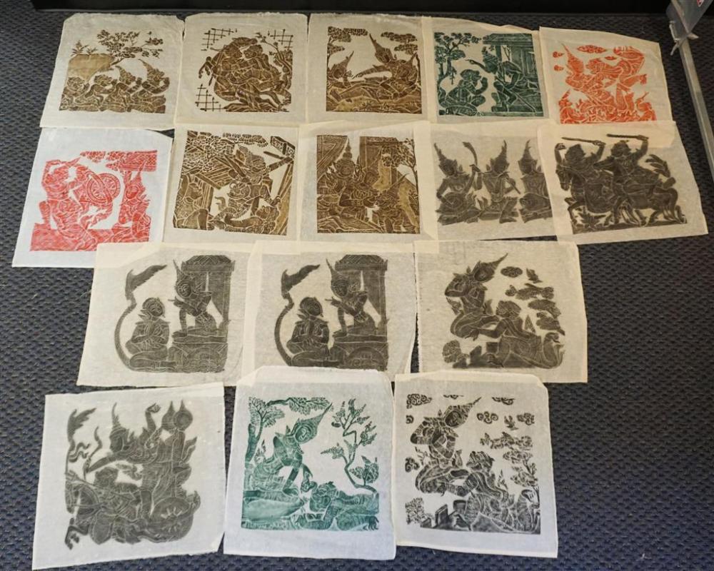 COLLECTION OF 16 INDIAN TEMPLE RUBBINGS