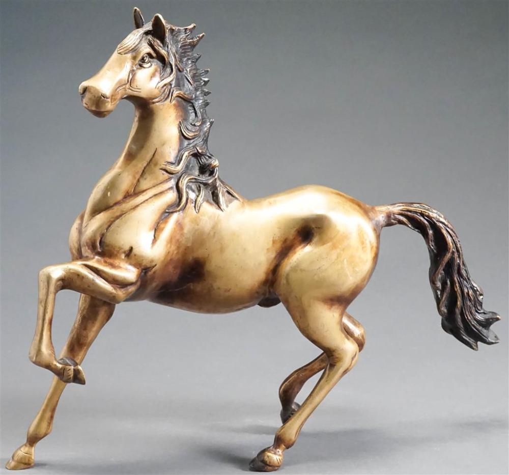 BRONZE FIGURE OF A HORSE, H: 15-1/2