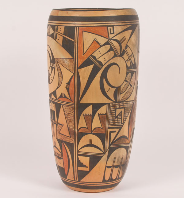 Hopi polychrome cylindrical pottery