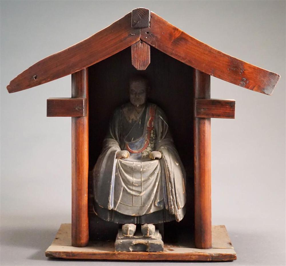 JAPANESE POLYCHROME WOOD FIGURE