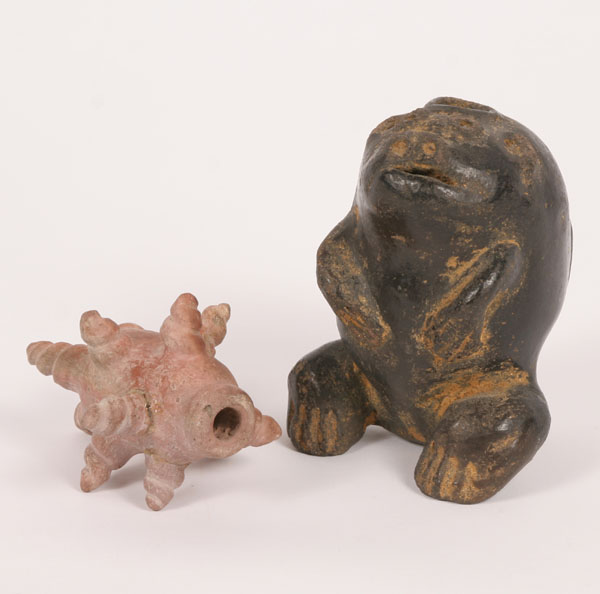 Two pieces of Pre-colombian pottery;