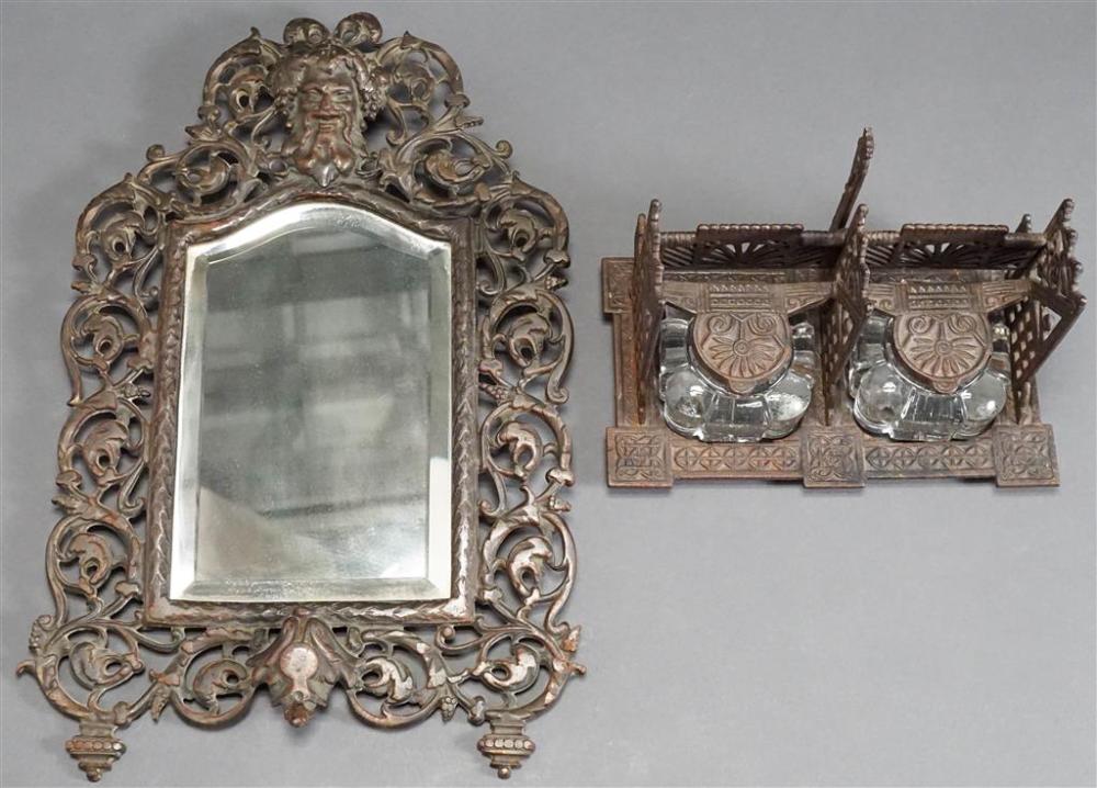 PATINATED METAL FRAMED MIRROR AND 328655