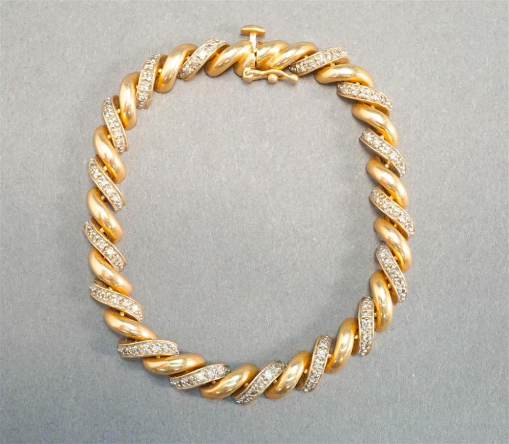 14-KARAT YELLOW-GOLD DIAMOND BRACELET,