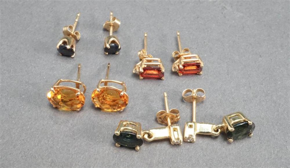 FOUR PAIRS OF 14 KARAT YELLOW GOLD 328687