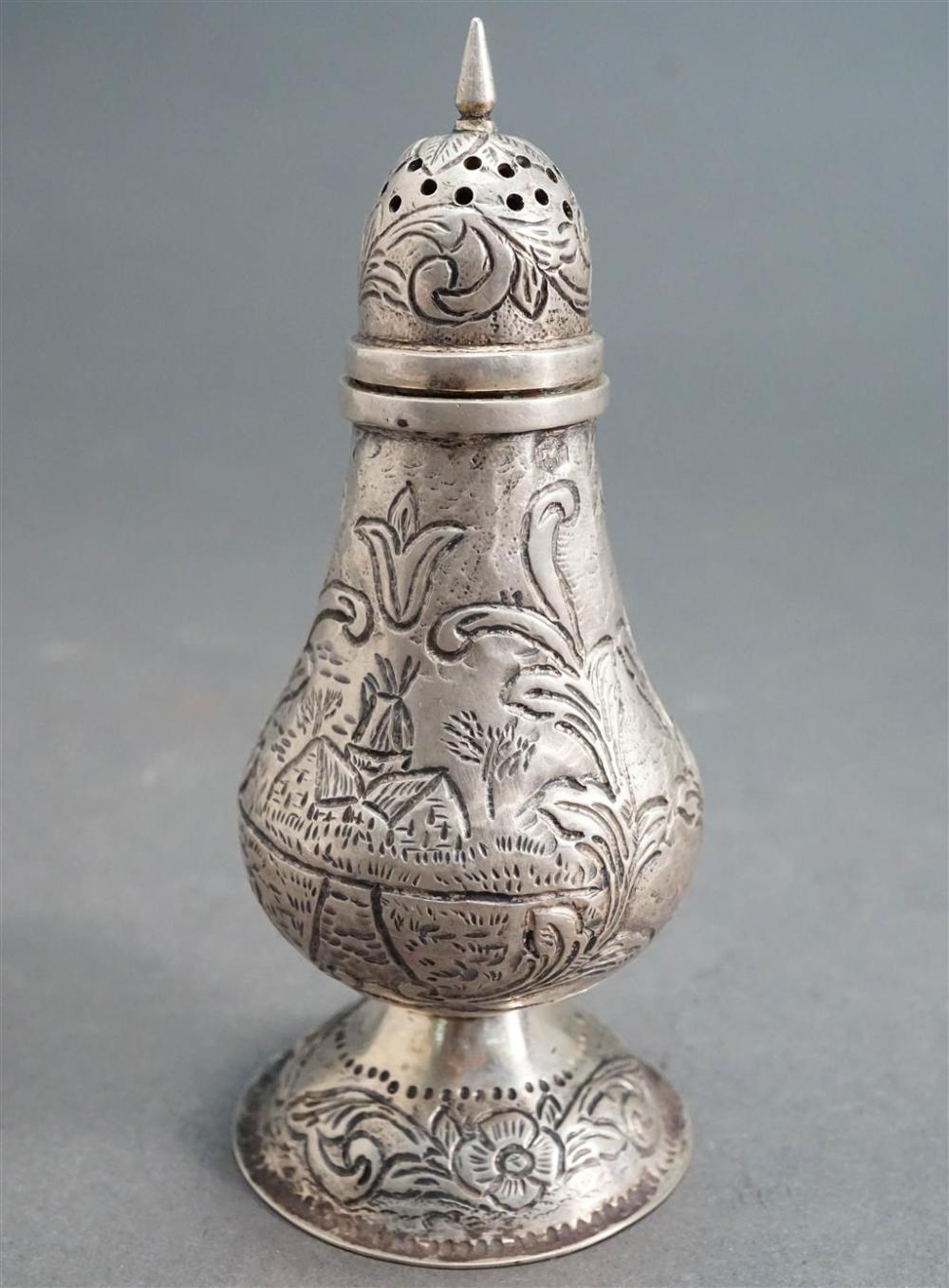 DUTCH REPOUSSE SILVER SHAKER, 2.1