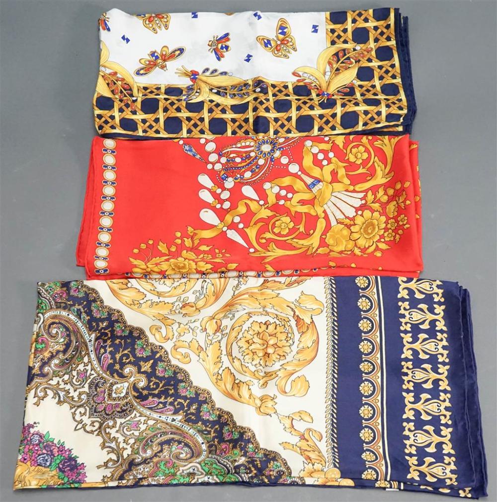 THREE SILK SCARVES, INCLUDING NINA