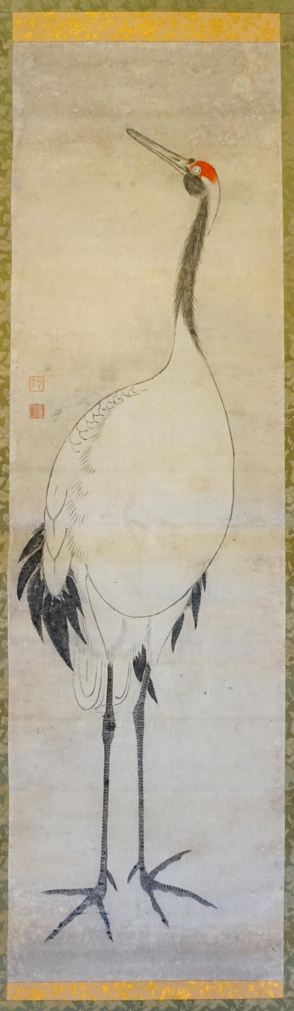 JAPANESE HANGING SCROLL, INK AND