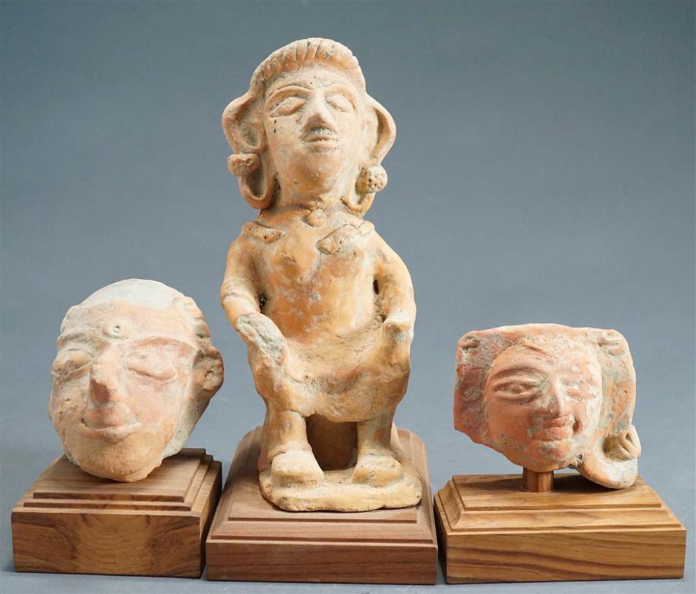 INDIAN PINK-BUFF POTTERY FIGURE