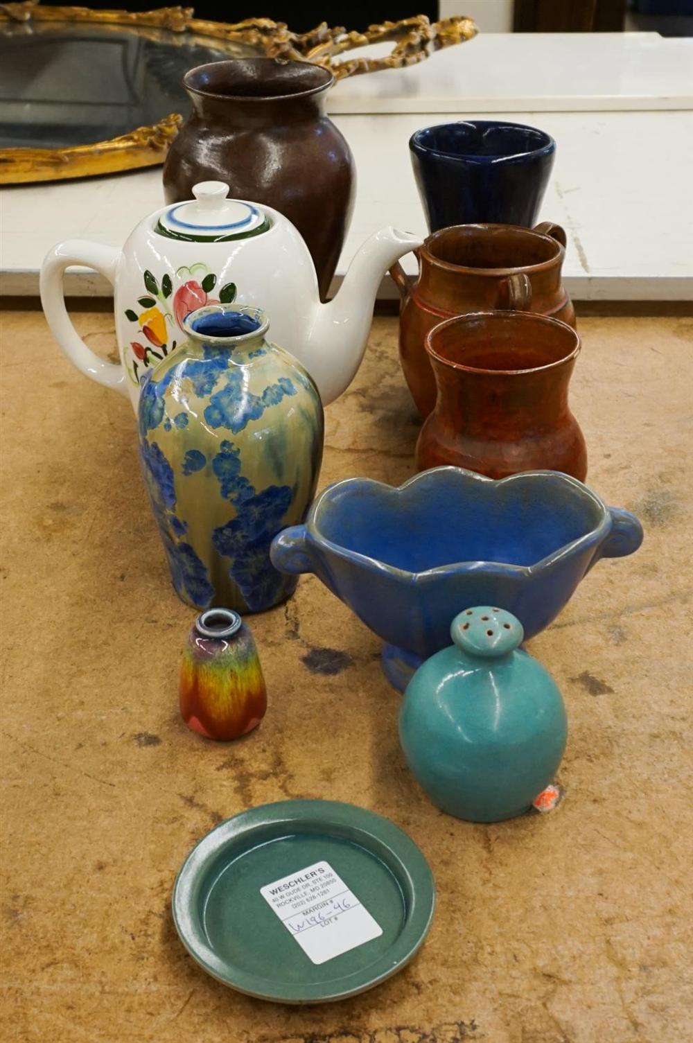 COLLECTION OF ART POTTERY TABLE 328742