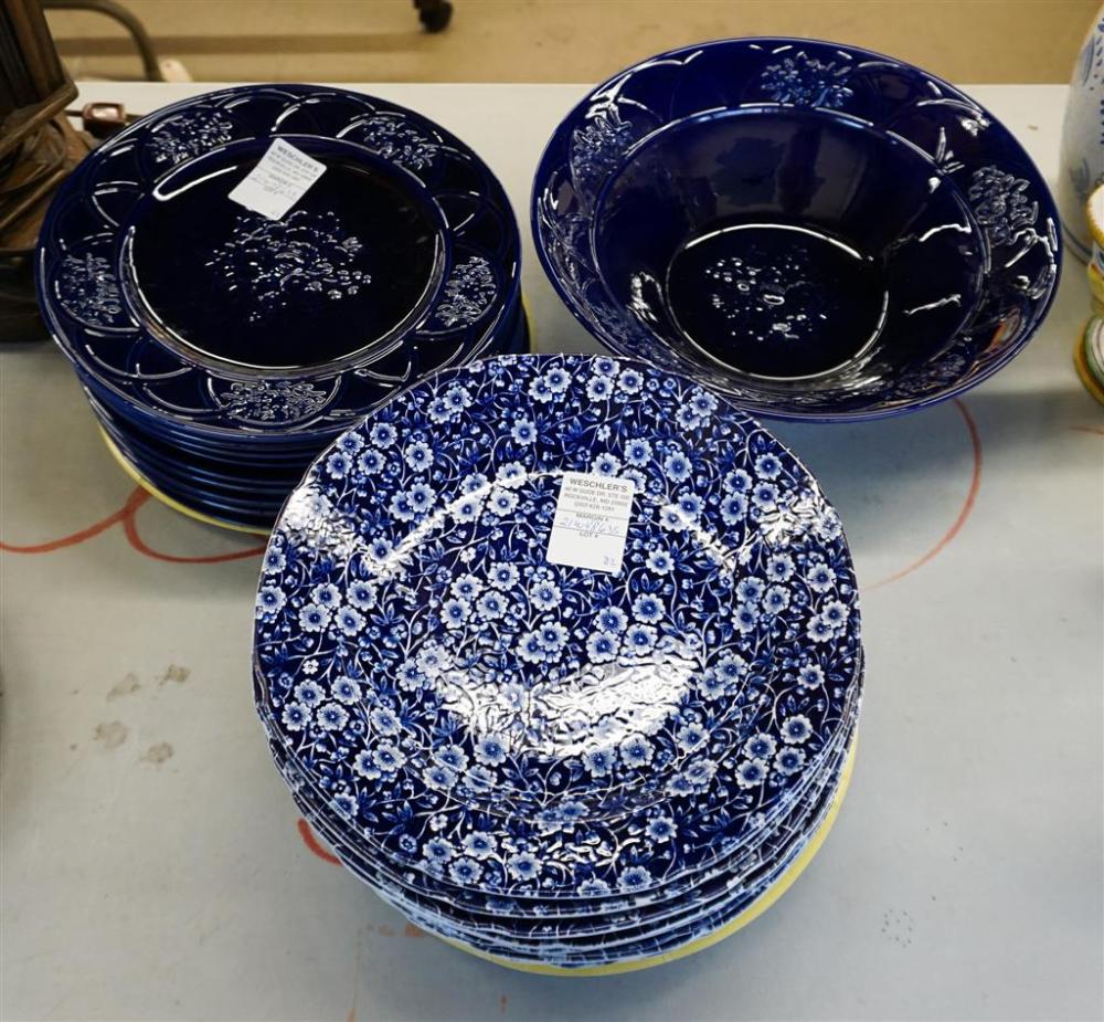 TWELVE CALICO IRONSTONE PLATES,