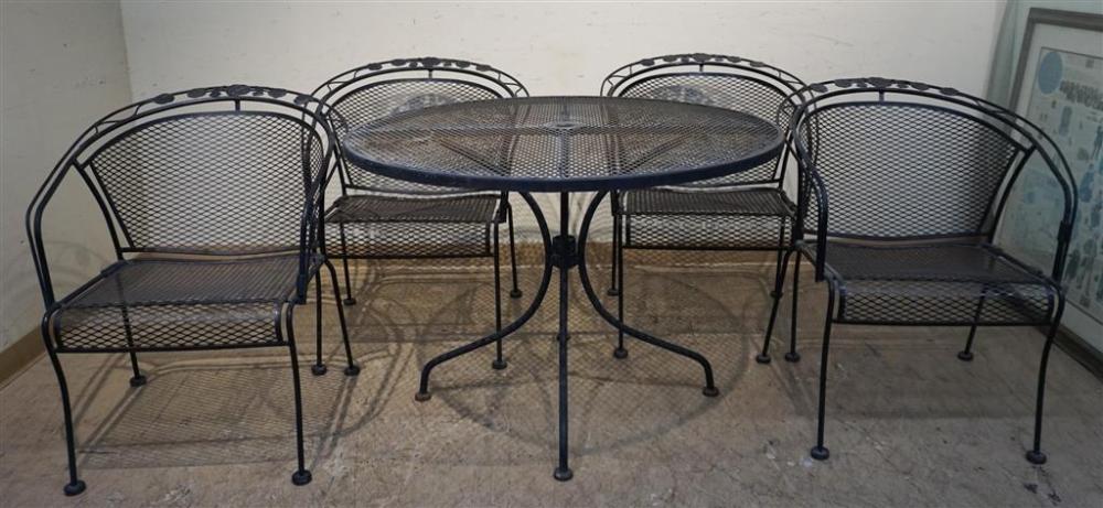 BLACK PAINTED WROUGHT IRON ROUND BREAKFAST