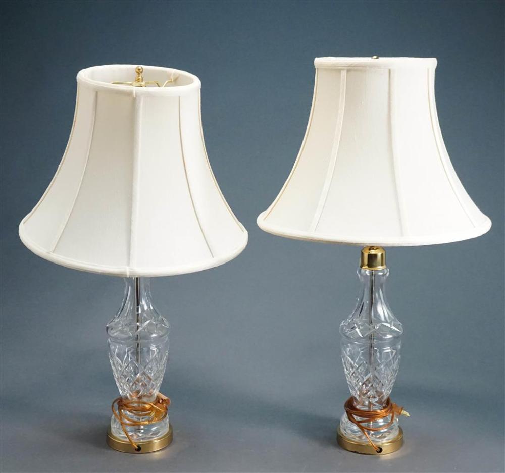 PAIR WATERFORD CRYSTAL TABLE LAMPS,