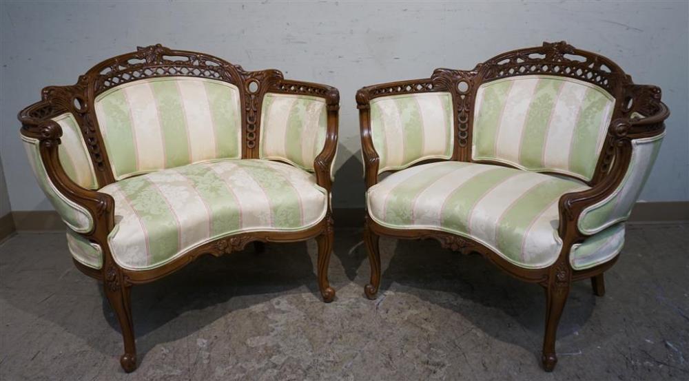 PAIR PROVINCIAL STYLE CARVED FRUITWOOD