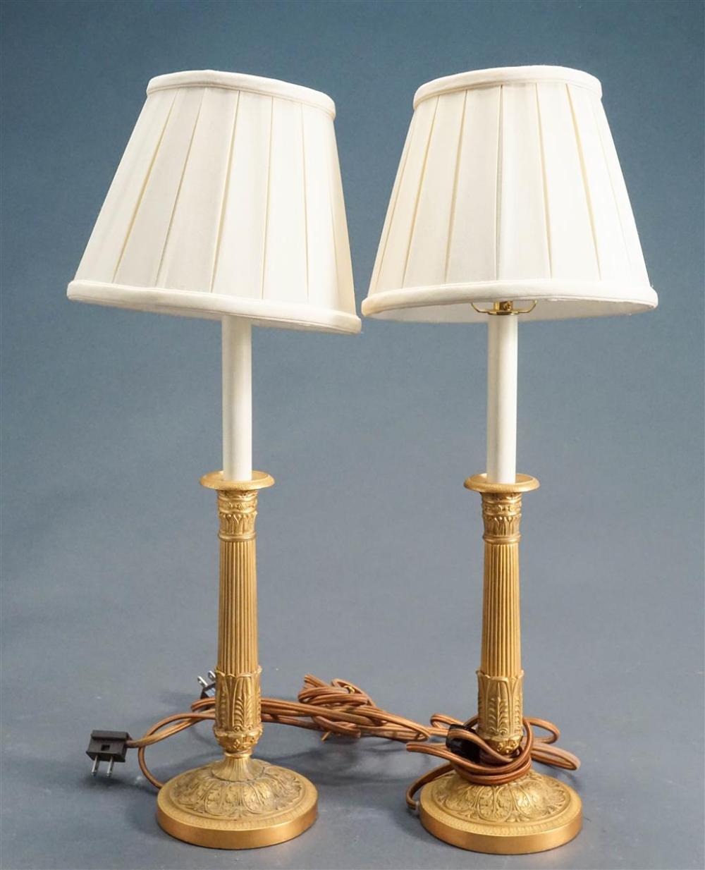 PAIR OF EMPIRE STYLE ORMOLU CANDLESTICKS 3287d0