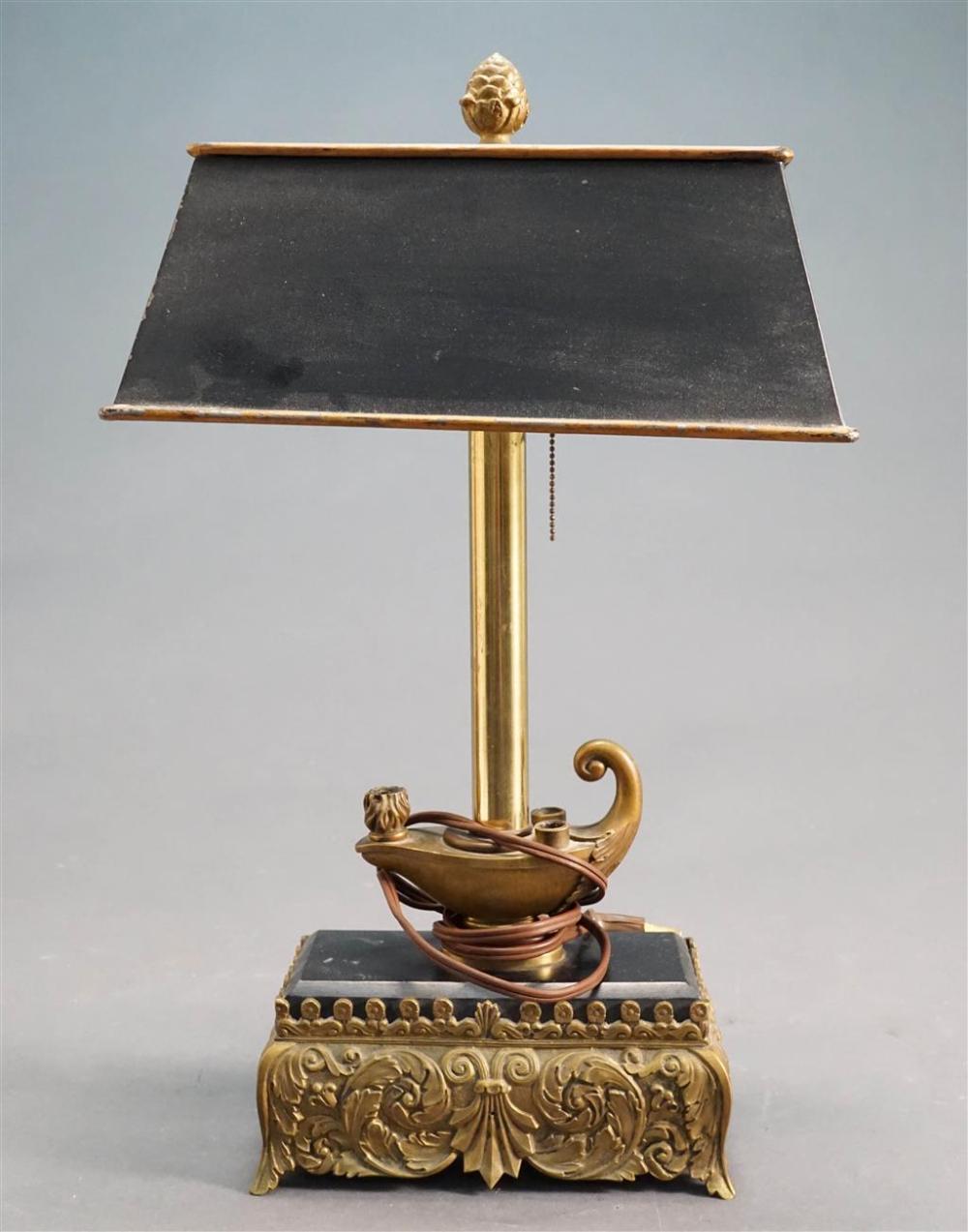 CONTINENTAL BRASS OIL LAMP MOUNTED