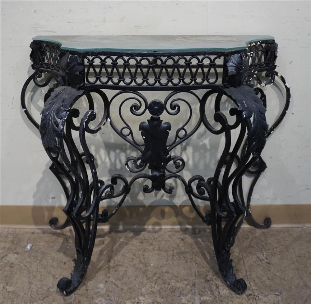 BLACK PAINTED CAST IRON CONSOLE 32881a