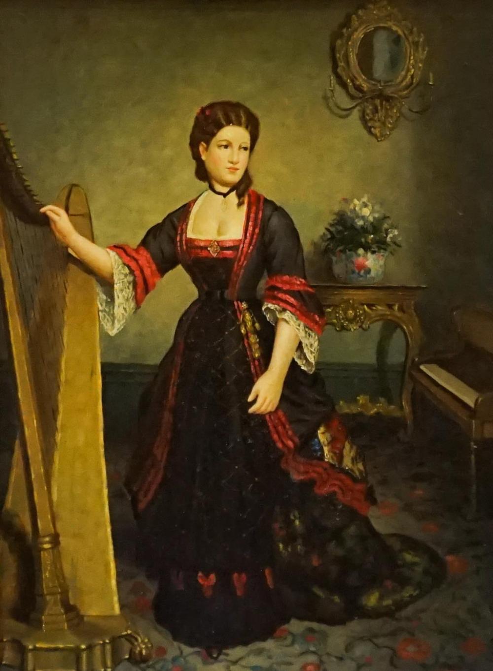 LADY IN MUSIC ROOM, LACQUER PRINT