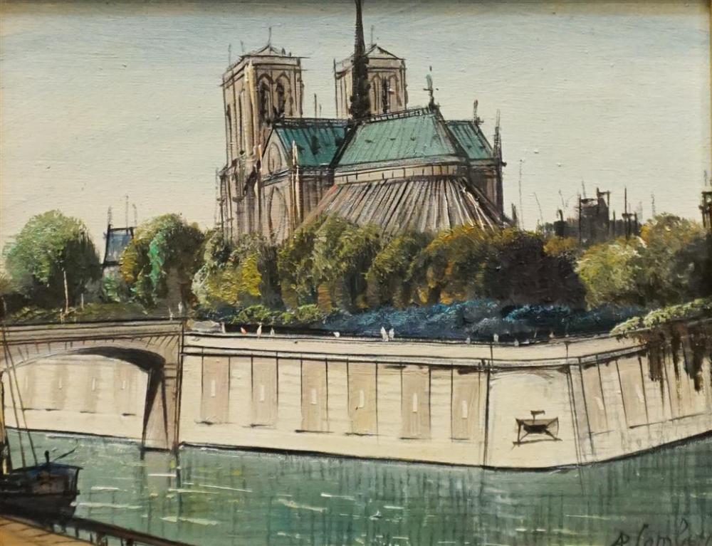 S. LAMBERT, NOTRE DAME, OIL ON