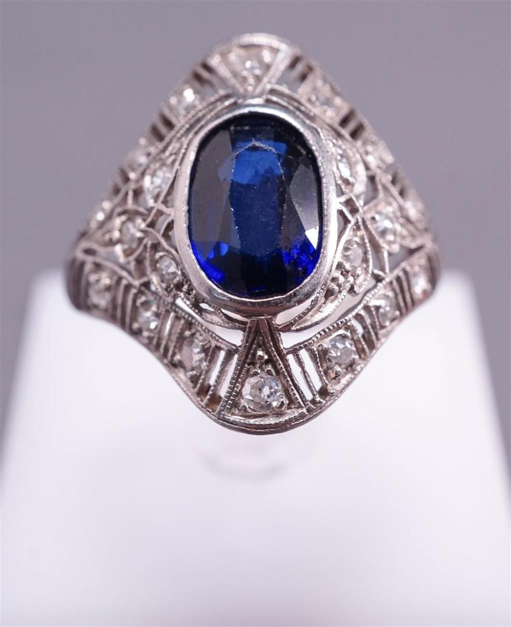 PLATINUM SYNTHETIC BLUE SAPPHIRE 328897