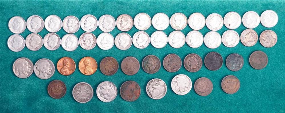 THIRTY U S SILVER DIMES AND ASSORTED 3288bf