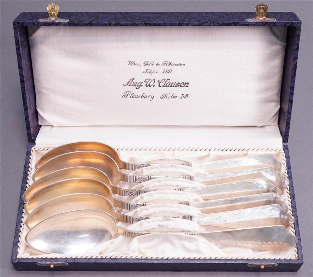 SET WITH SIX AUG. W. CLAUSEN 800-SILVER