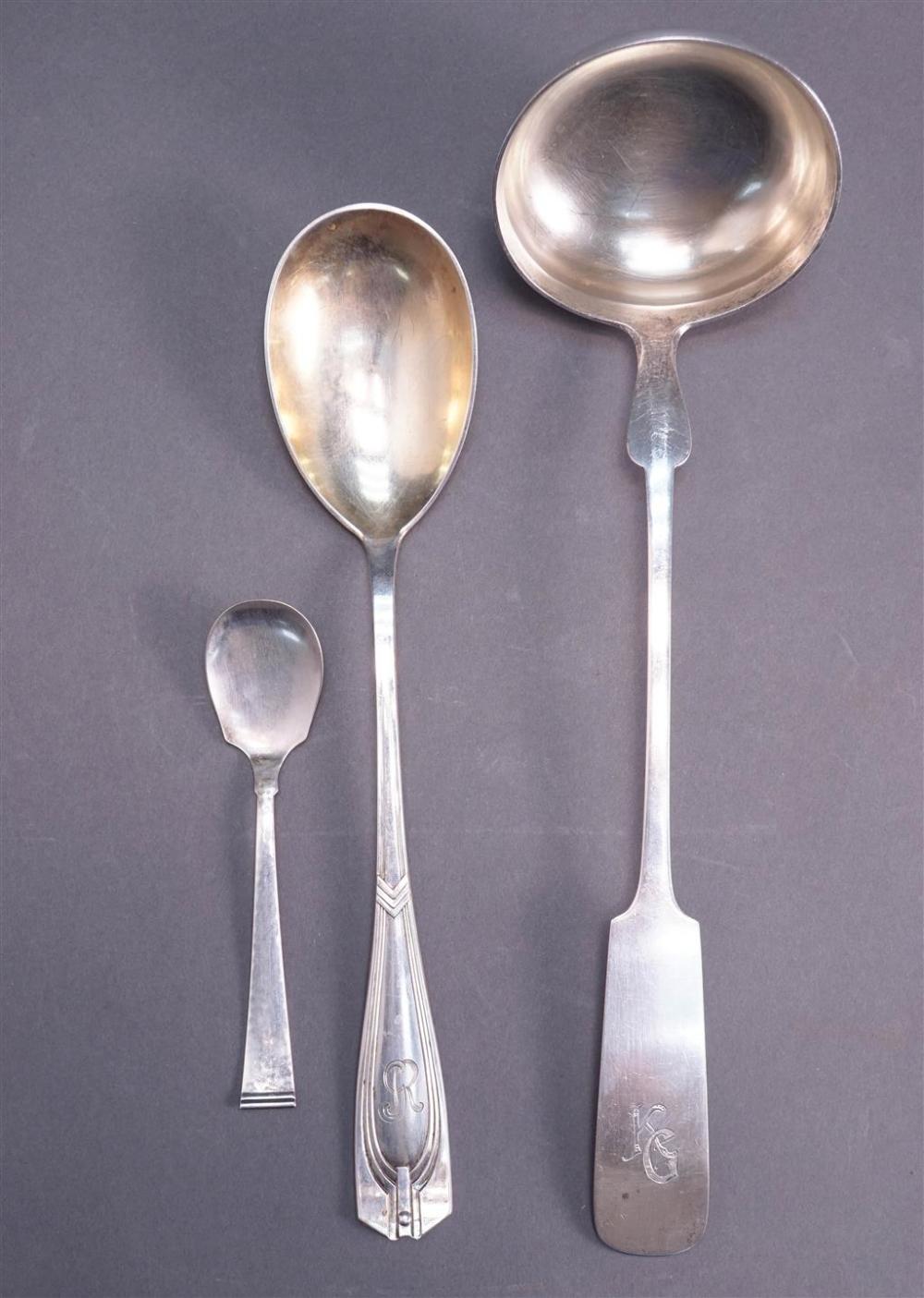 GERMAN 800-SILVER LADLE AND TWO