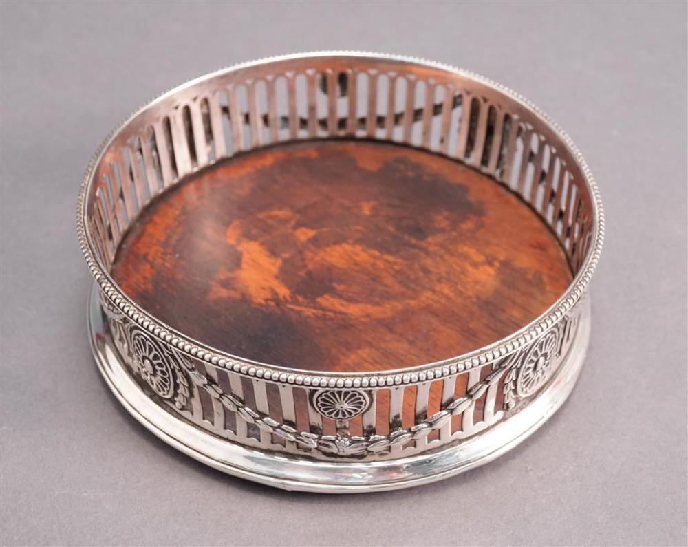 ENGLISH SILVER AND TREEN INSET