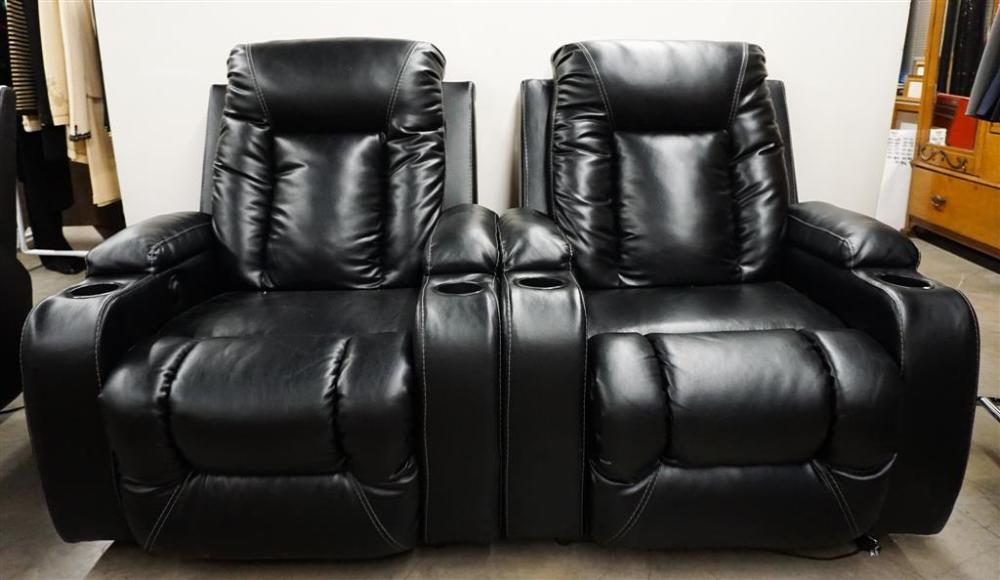 PAIR OF CONTEMPORARY BLACK VINYL