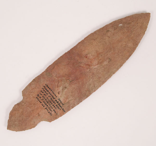 Turkey tail ceremonial spear, found