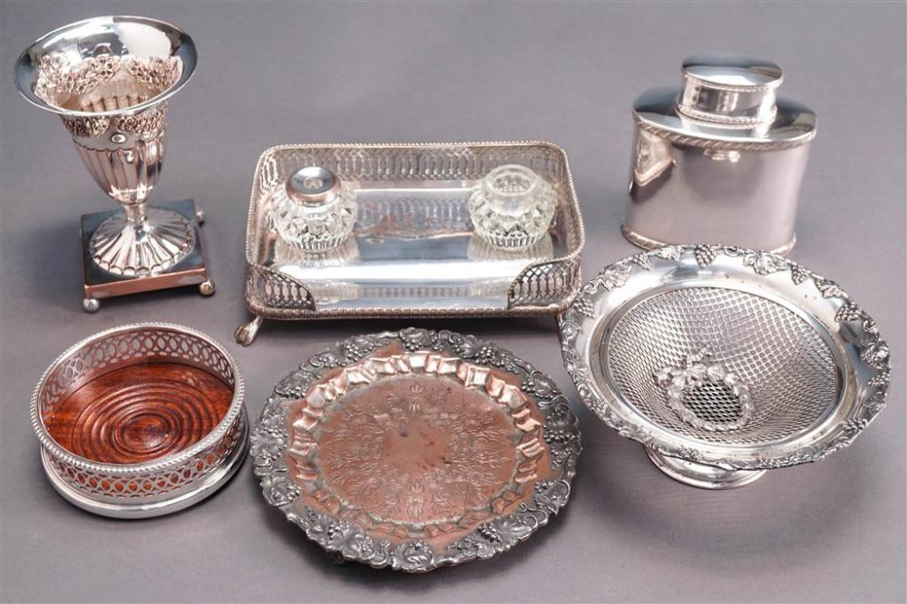 COLLECTION OF MOSTLY ENGLISH SILVER-OVER-COPPER