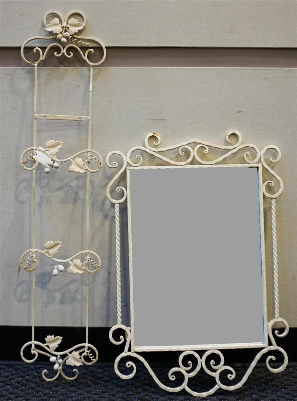 WHITE PAINTED WROUGHT-IRON FRAME