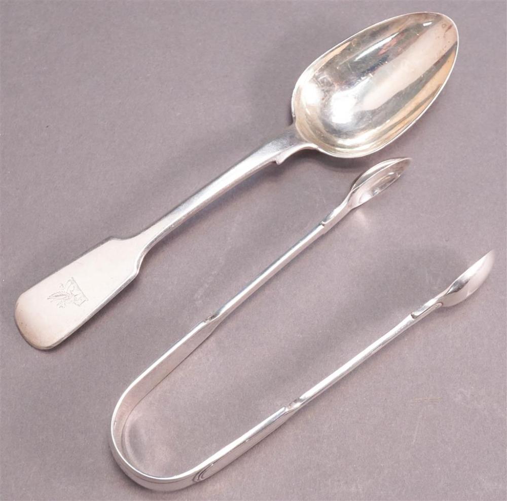 ENGLISH SILVER TABLESPOON AND A PAIR