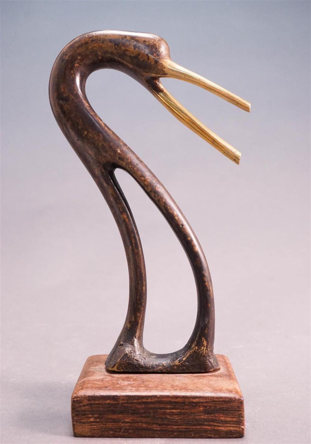 CONTEMPORARY BRONZE FIGURE ON STAND,