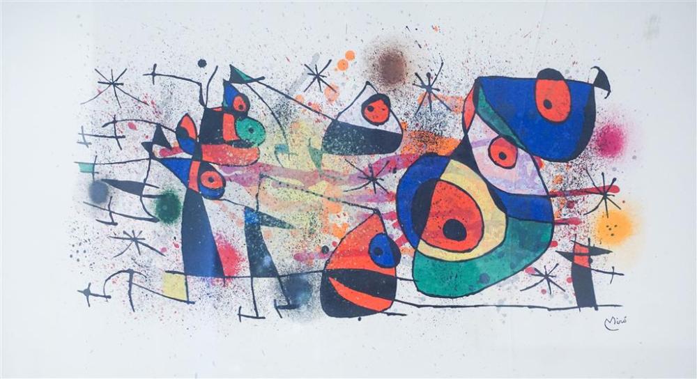 AFTER MIRO, ABSTRACT, COLOR LITHOGRAPH,
