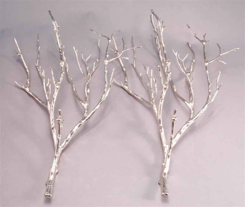 PAIR OF SILVER METAL BRANCH FORM 328b09