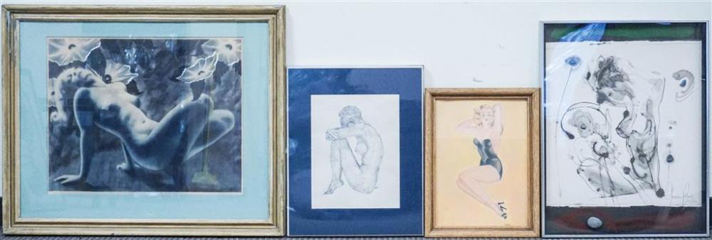FOUR ASSORTED WORKS OF ART DEPICTING 328b2a