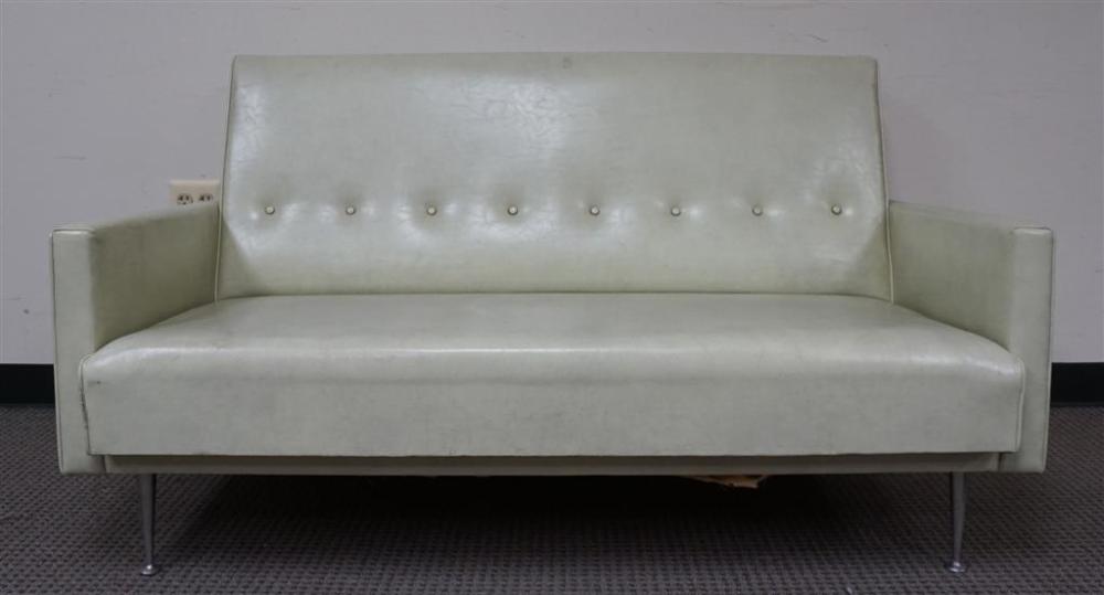 MID-CENTURY MODERN VINYL UPHOLSTERED