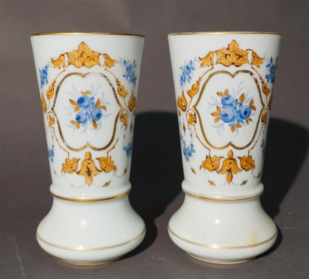 PAIR OF GILT AND BLUE DECORATED