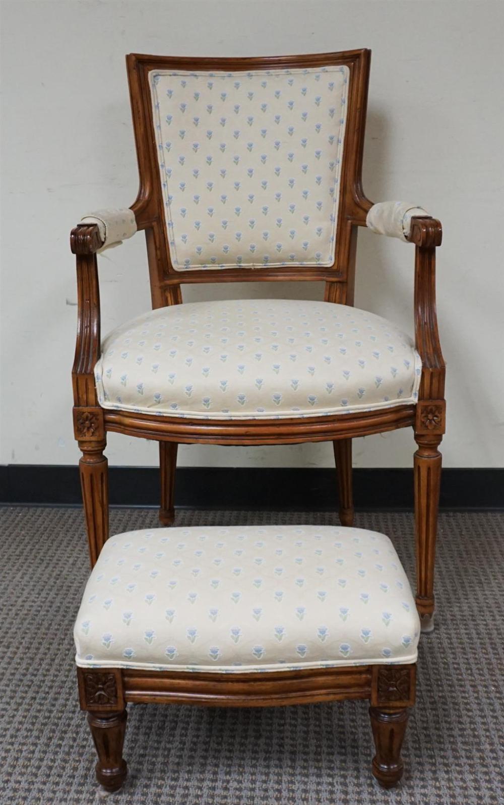 LOUIS XVI STYLE FRUITWOOD AND UPHOLSTERED 328b7e