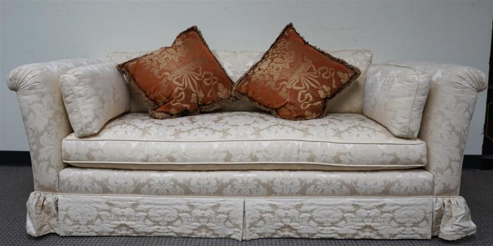 CHAMPAGNE FLORAL BROCADE UPHOLSTERED