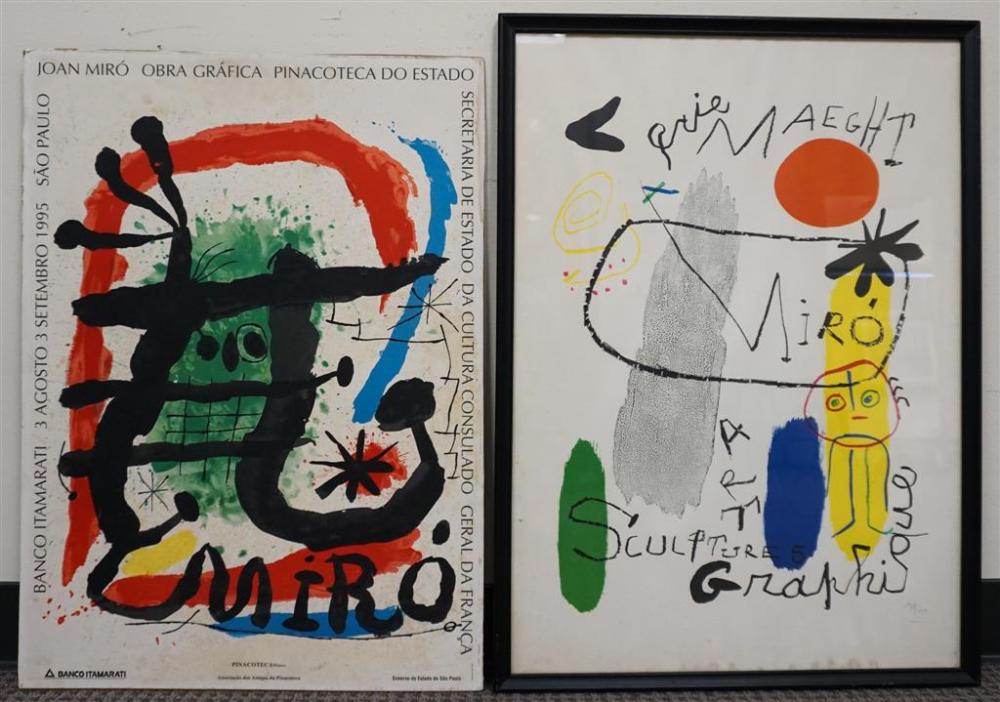 TWO MIRO COLOR POSTERS ONE FRAMED  328b99