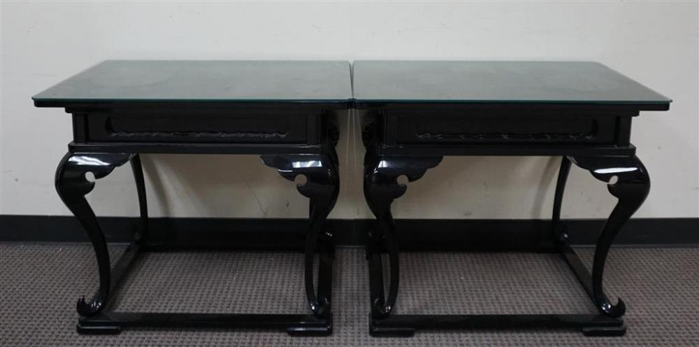 PAIR OF ASIAN BLACK LACQUERED SIDE