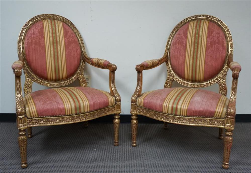PAIR OF LOUIS XVI STYLE GILT DECORATED 328bb2