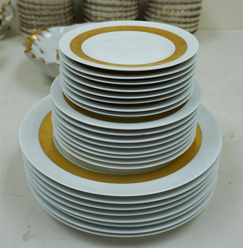 TWENTY-FOUR LIMOGES GOLD-BAND PORCELAIN