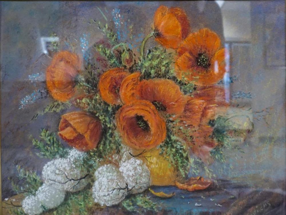 STILL LIFE OF FLOWERS, PASTEL ON