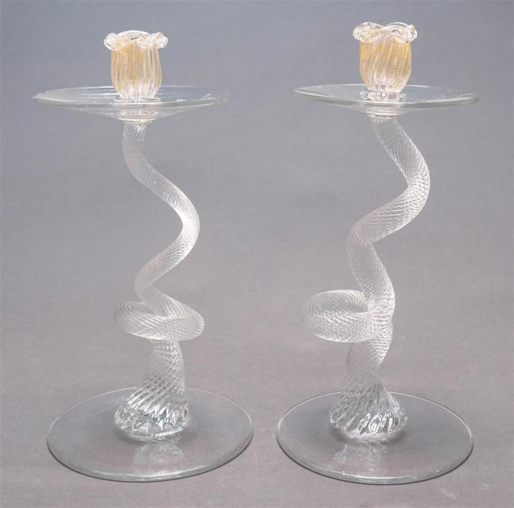 PAIR OF MURANO ITALY GLASS CURVED 328c69