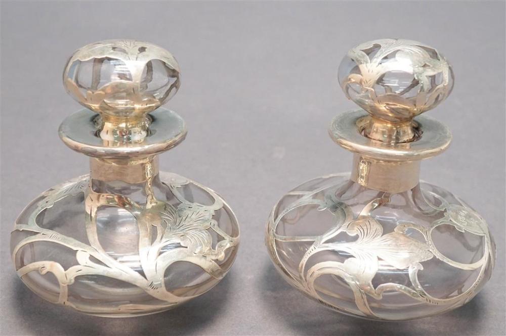 PAIR OF ALVIN CO STERLING OVERLAY CLEAR